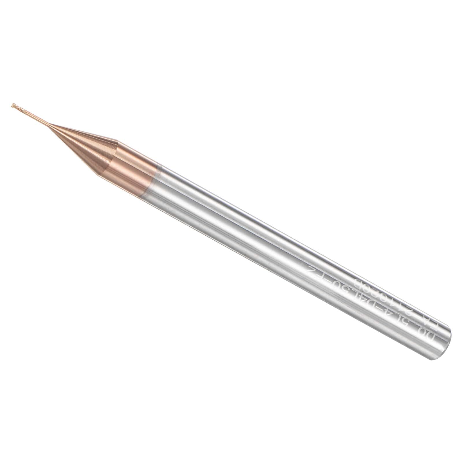 スクエアノーズエンドミル 0.5 mm x 4 mm切断 長いリーチチタン ナノスケール メッキ 炭化物 2 フルート CNCルータービット 応用 ステンレス鋼 鋳鉄 金属用