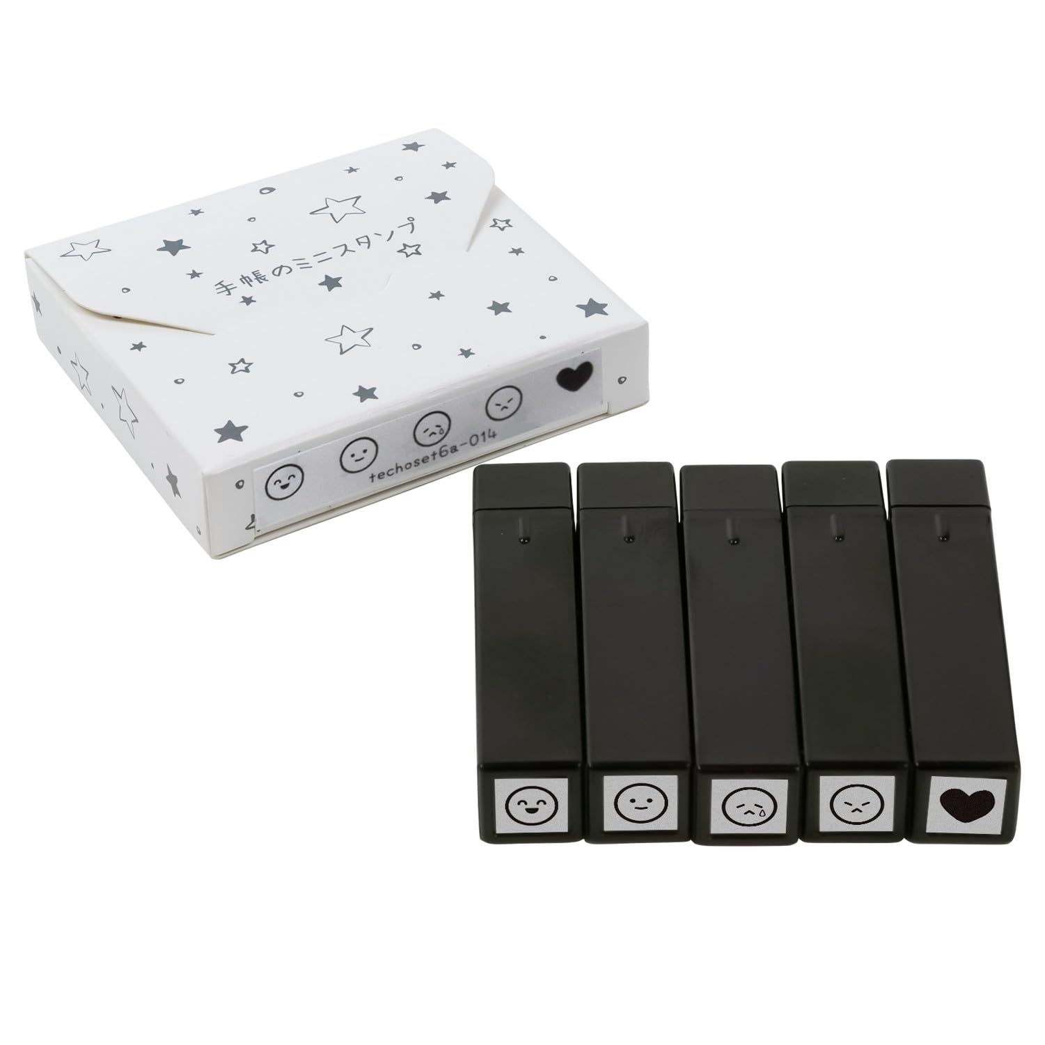 タイヨートマー ファインカラースタンパー 手帳のミニスタンプ 浸透印 気持ち ブラック techoset 6 a-014