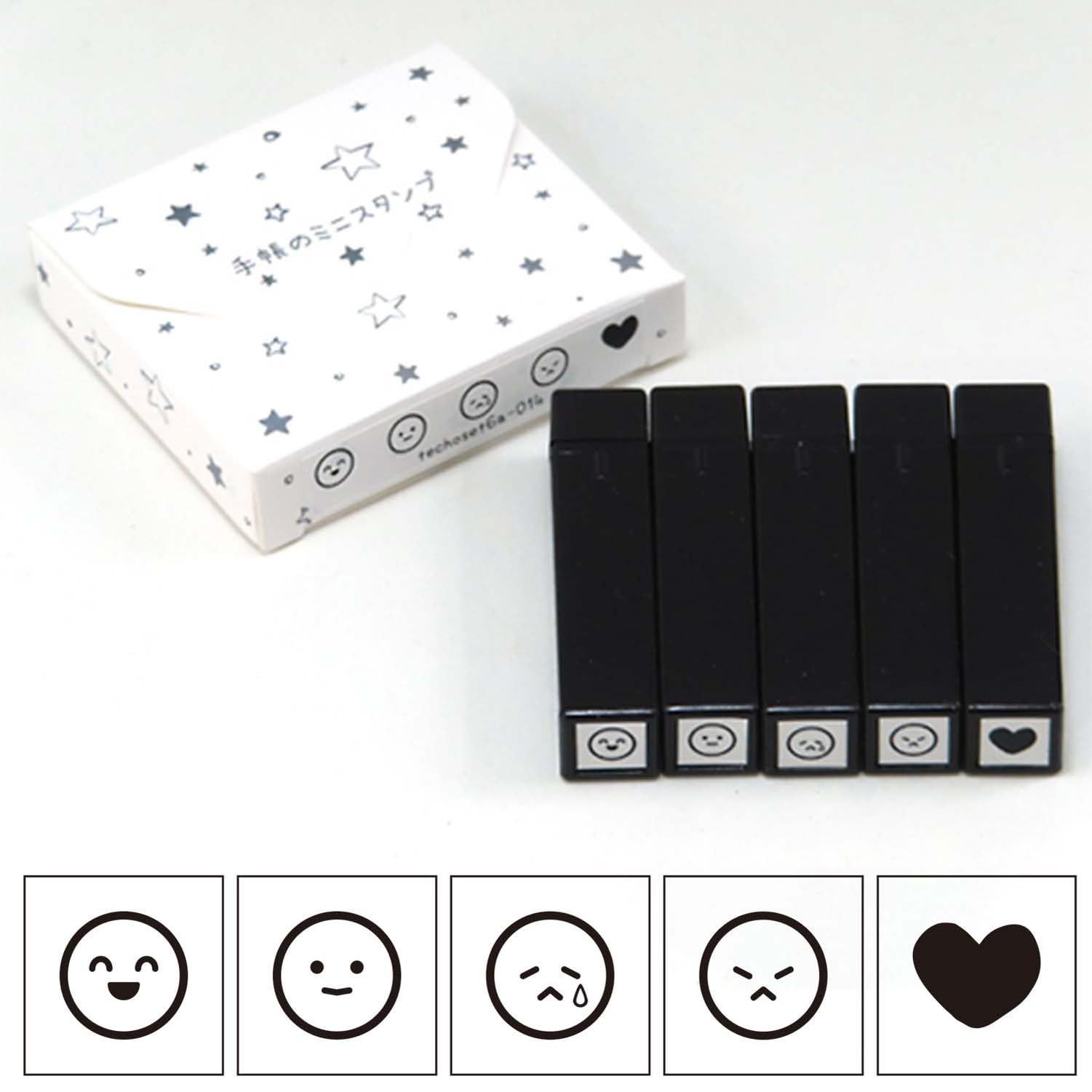  タイヨートマー ファインカラースタンパー 手帳のミニスタンプ 浸透印 気持ち ブラック techoset 6 a-014 スタンプ 印鑑 印章 スタンプ