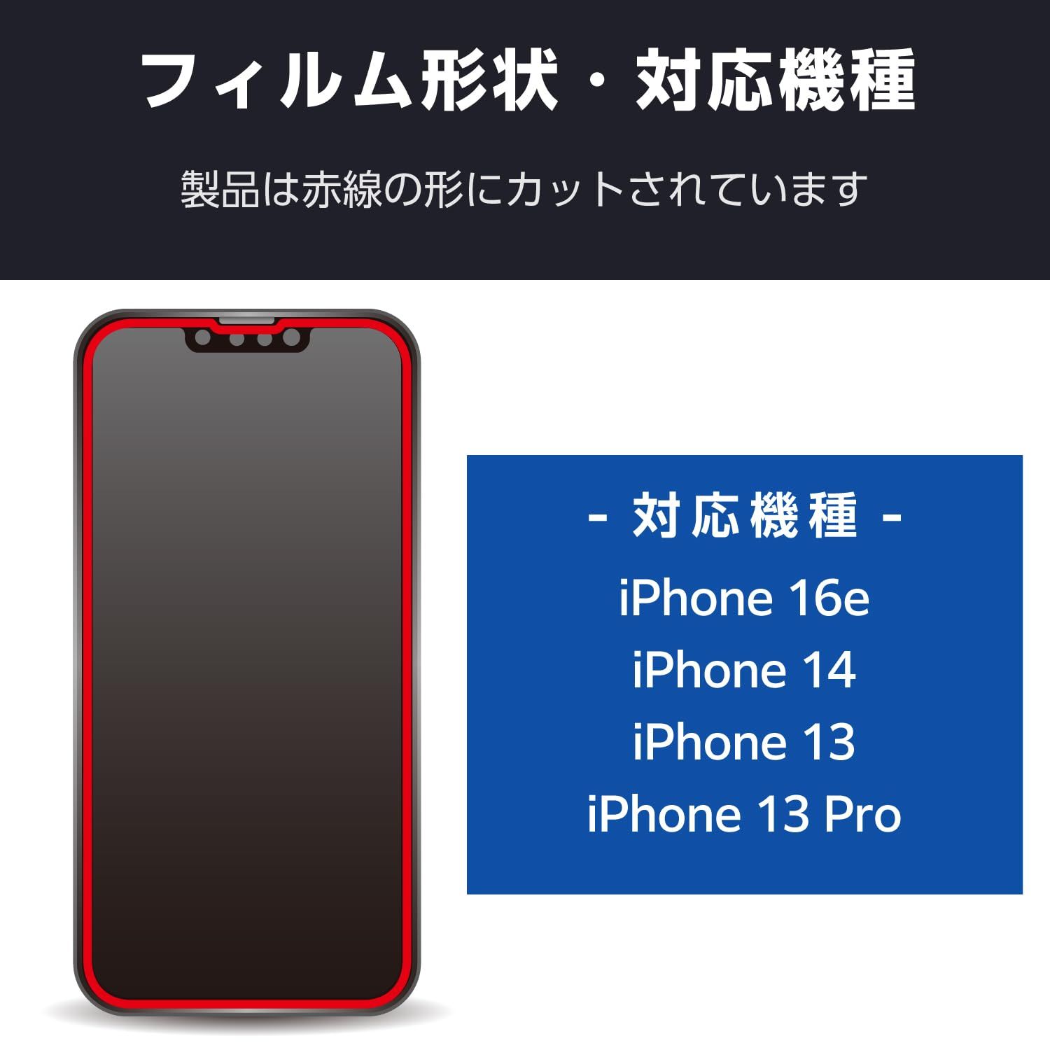 エレコム iPhone 16 e ガラスフィルム ブルーライトカット 強化 保護 硬度10 H ガイド枠付き 指紋防止 自己吸着で貼りやすい エアーレス PM-
