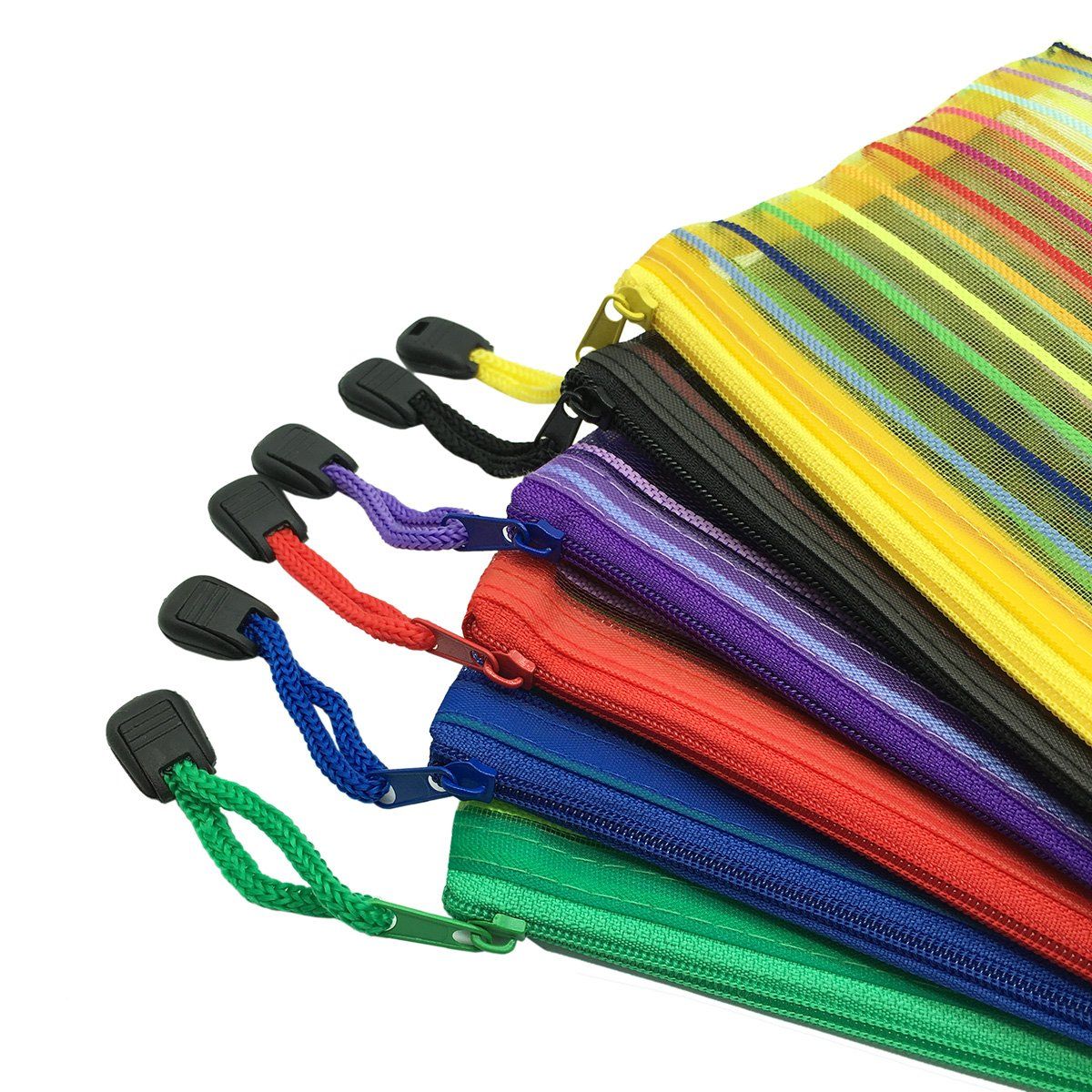  入り ファイル袋 ジッパー式 バッグ メッシュケース ファスナーフォルダー 23 5 10 cm ナイロン製 おしゃれ 網目 透明 オフィス用品 旅行 化粧品 小物 収納バッグ クリアホルダー ファイル バインダー ケース