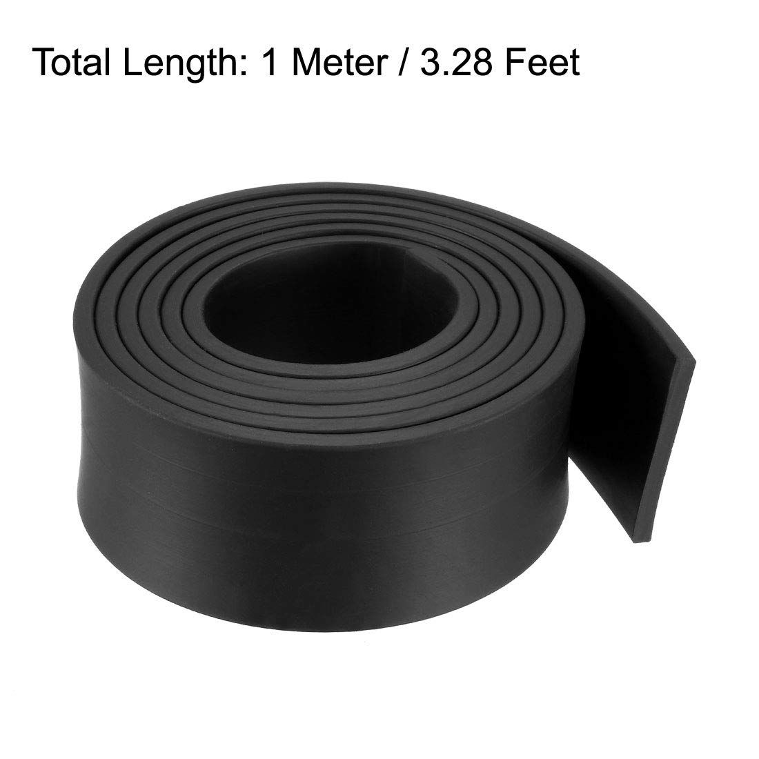 uxcell ゴム製シールストリップ ドアスイープ 隙間シールテープ 30 mm幅 3 mm厚さ 1 M ブラック