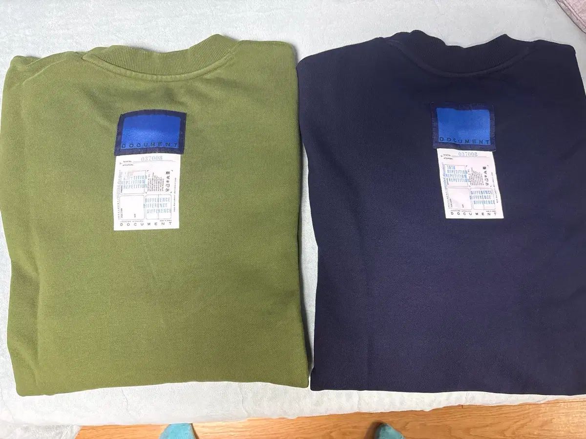 ドキュメント スウェット Tシャツ オリーブ|ネイビー xl