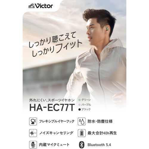 ビクター(Victor) HA-EC77T-V パープル 完全ワイヤレスイヤホン イヤー