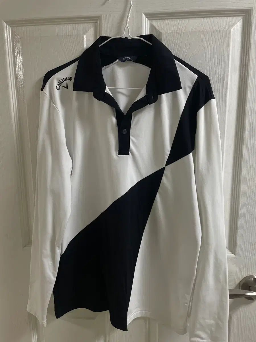 キャロウェイ ブラック アンド 白 長袖 ゴルフ Tシャツ