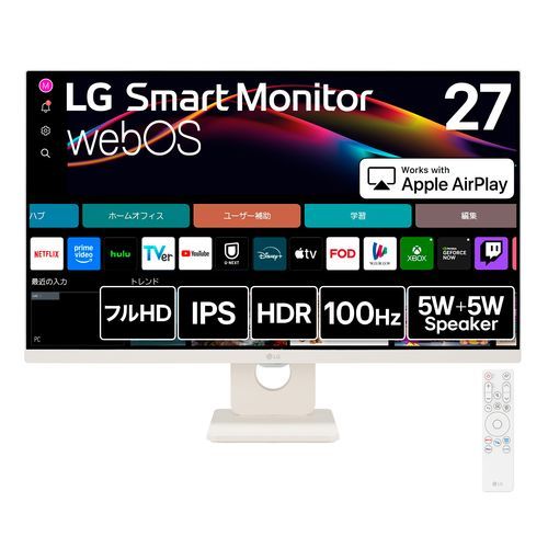 LGエレクトロニクス LG -W Smart Monitor 27型 フルHDwebOS搭載モニター|チューナーレステレビ