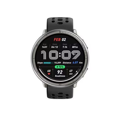 アマズフィット Amazfit -C 226 ブラック Active 2 Round ブラックスポーツシリコン スマートウォッチ