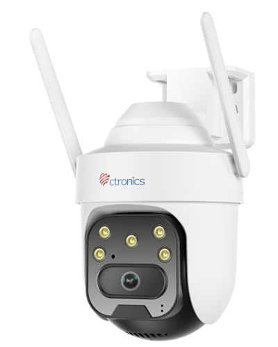 5 GWiFi 自動追尾 Ctronics 防犯カメラ 屋外 ワイヤレス AI人体|車両|ペット検知 MP 監視カメラ 30 m遠距離カラー暗視 24時間録画 スマホ|PC対応 360° PTZ H.265動画圧縮 NAS| 7015 fe 6 d
