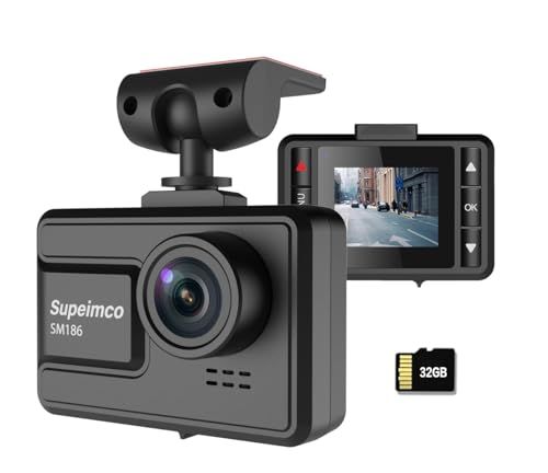 2025 供給品 1.5 inchドライブレコーダー 小型ドラレコ 1カメラ 200万画素FHD 170度超広角 32 GBカード付き常時録画 耐熱構造 スーパーキャパシタ安心供電 電波障害対策 ノイズ対策 エンジン連動 衝撃 38 fcb 11 d