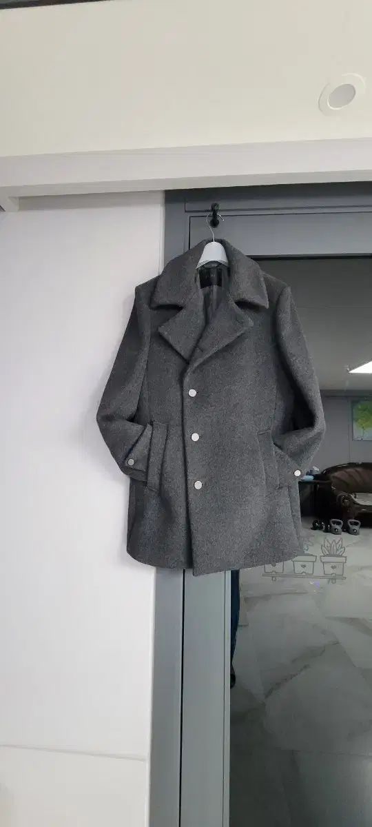 100 The HANDSOME TIME チャコールグレー ハイクオリティ ウール カシミヤ ブレンド セミ ロングコート ㅡ
