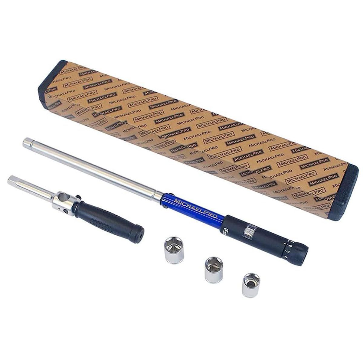 MichaelPro クリックスルートルクレンチ - 1|2インチドア3ソケット付き 11|16インチ 3|4インチ 13|16インチ 正確なマイクロ調整 2イン1 ラグレンチ付き 自動車や交換タイヤ用