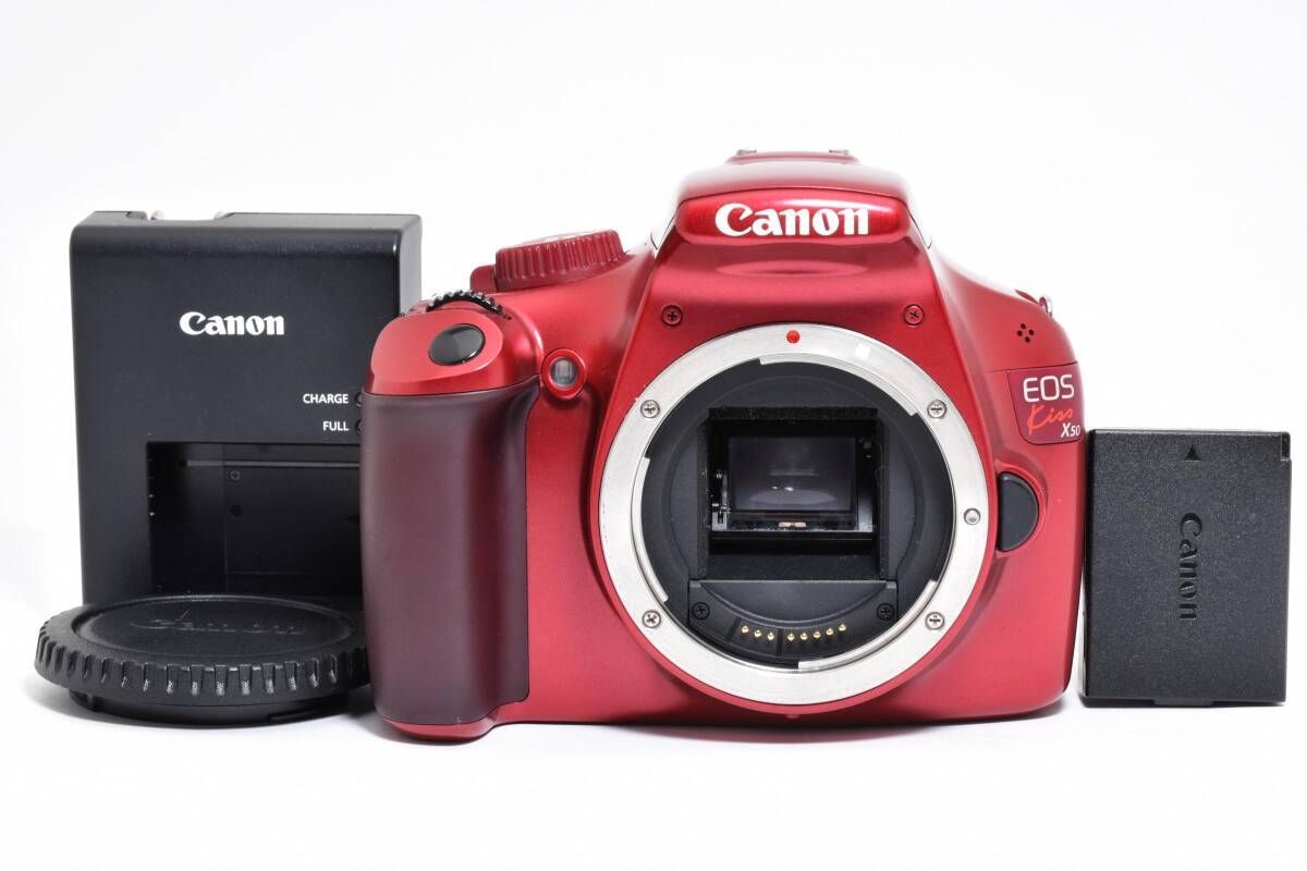 ショット回数9523回 キヤノン CANON EOS Kiss X 50 ボディ レッド デジタル一眼レフカメラ 811