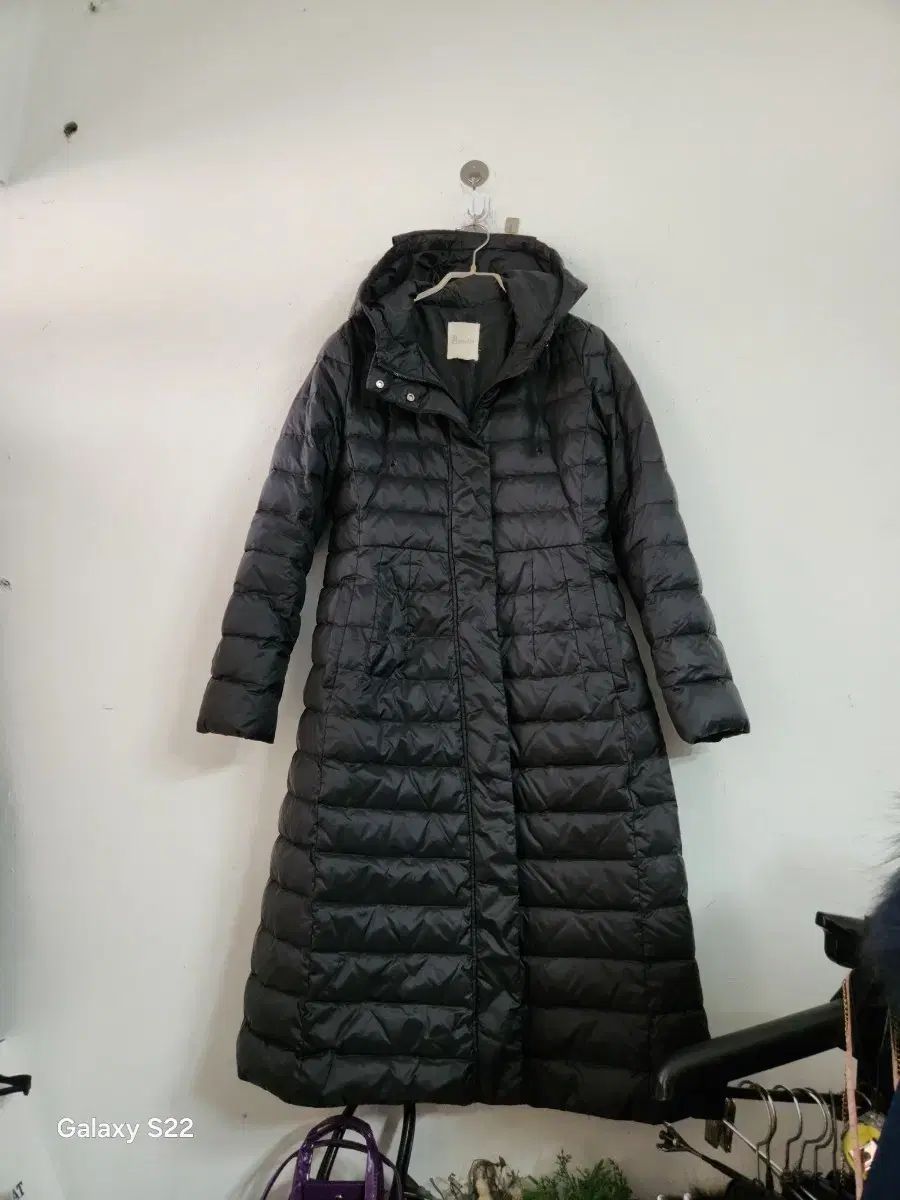 Gフーディー ダウンジャケット ロング丈 ブラック