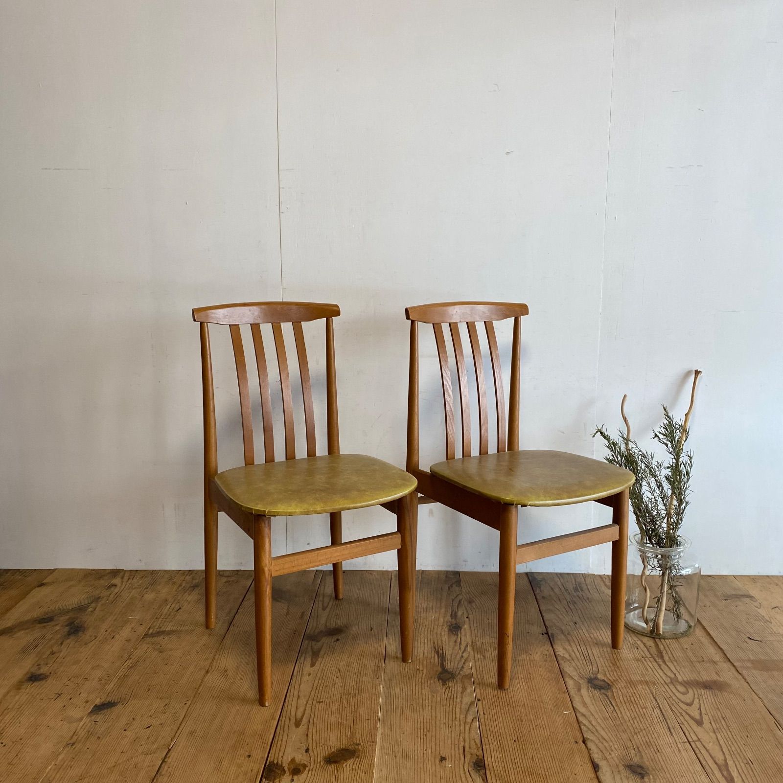 2脚セット ダイニングチェア 椅子 レトロ y490 - メルカリ