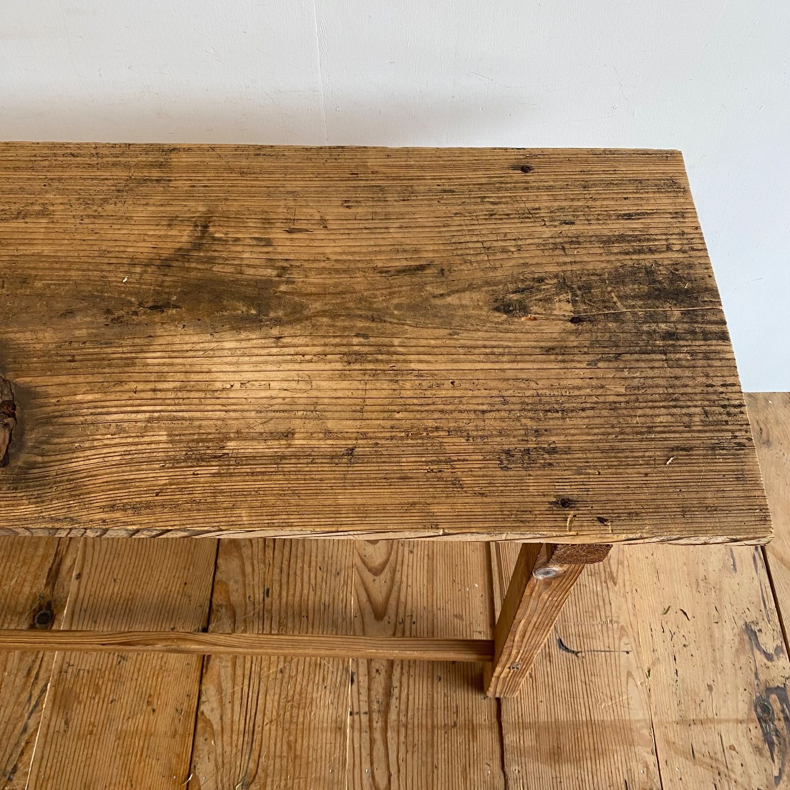 アンティーク テーブル 机 展示台 作業台 一枚板 カウンター 木製 無垢