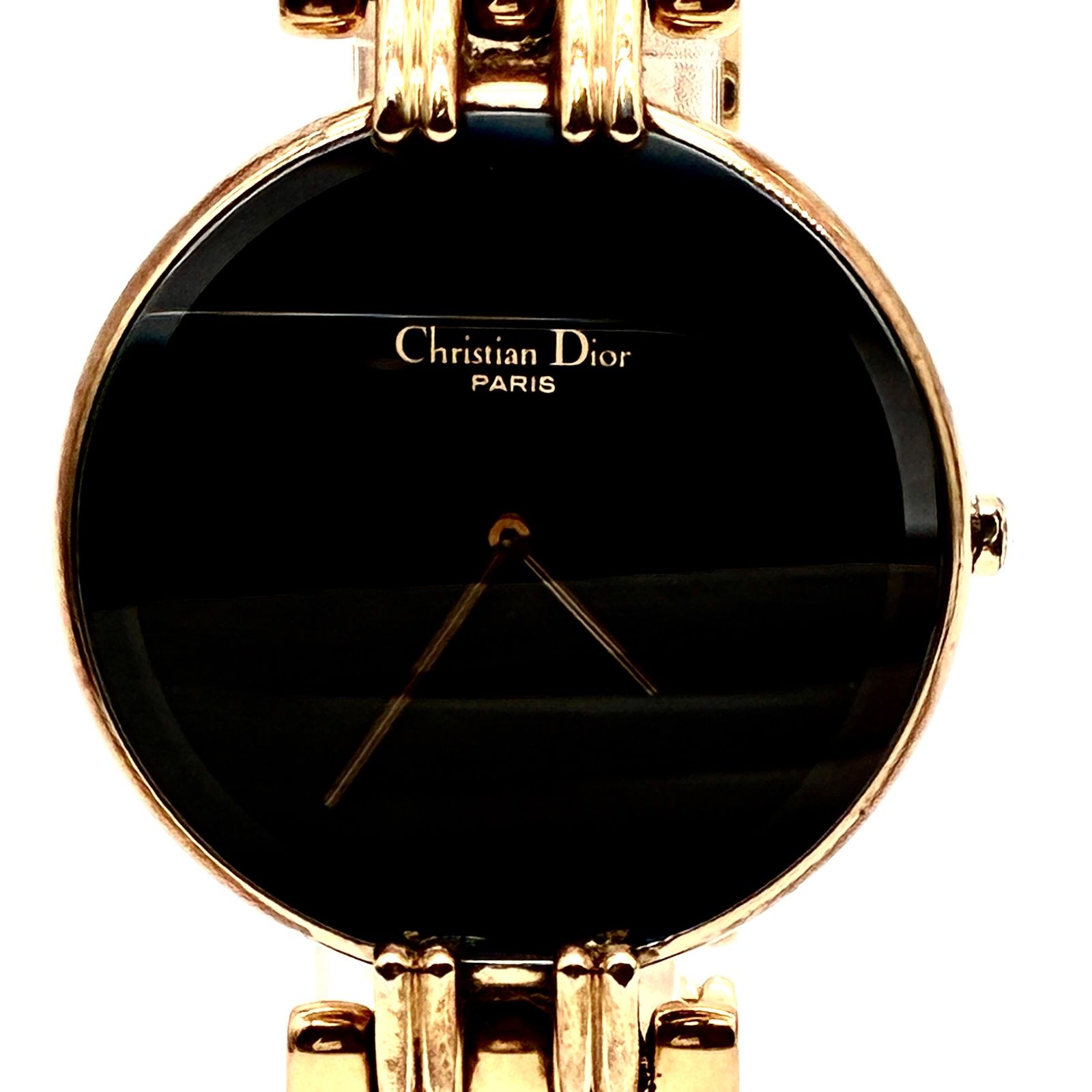 Christian Dior クリスチャンディオール レディース 腕時計 バギラ ブラックムーン ゴールド ロゴ 稼働品