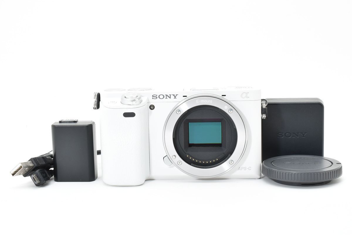 ショット数2504回 SONY α6000 ホワイト ILCE-6000 ミラーレス一眼