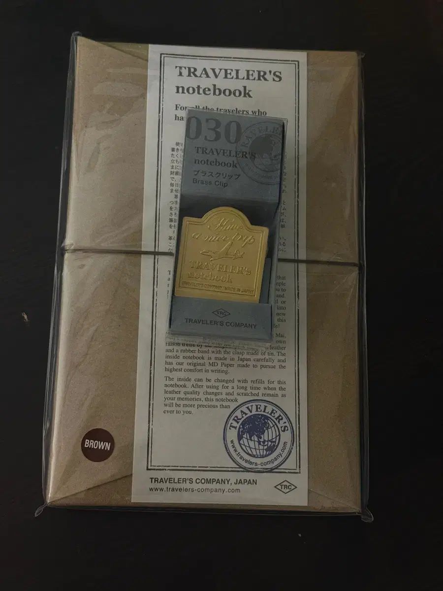 トラベラーズノート オリジナル ブラウン 銅メッキ クリップ