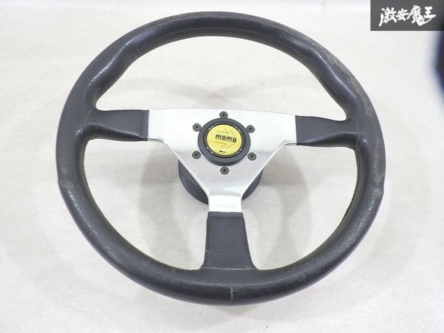 momo モモ JA 2 トゥデイ にて使用 ステアリング ハンドル ホイール ボス付き レザー 34φ 棚3-1