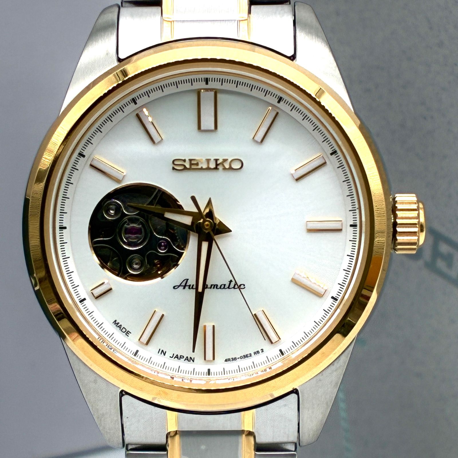 ♥ SEIKO セイコー メンズ 腕時計 セレクション オートマチック ホワイト ゴールド 付属品完備 稼働品