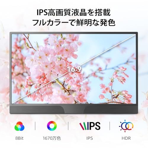 CASKING モバイルモニター 15.6インチ 解像度 1920*1080 IPS液晶パネル 非光沢 薄型 軽量 マグネット保護カバー付き USB Type-C|mini HDMI|PC|macOSなど対応 在宅勤務 リモートワ e 339 b 7 c 3