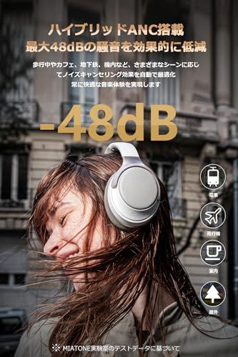  MIATONE Seattle Bluetooth 5.4 ワイヤレス ヘッドホン ハイブリッドアクティブノイズキャンセリング 最大48 dB | 無線- AUX有線接続|外音取り込みモード|重低音|ヘッドホン収納ケース付き 最 96 f 4934 c その他 キッチン 食器