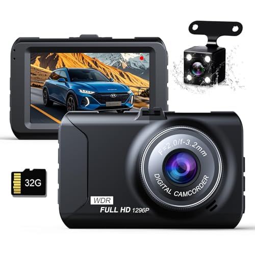 2026業界初登場 ドライブレコーダー 前後2カメラ 3インチ液晶画面 フルHD 170度広角 小型ドラレコ 車載カメラ 32 gbカード付 HDR|WDR画像補正技術 エンジン連動 上書き録画 常時録画 動体 e 9914 c 79