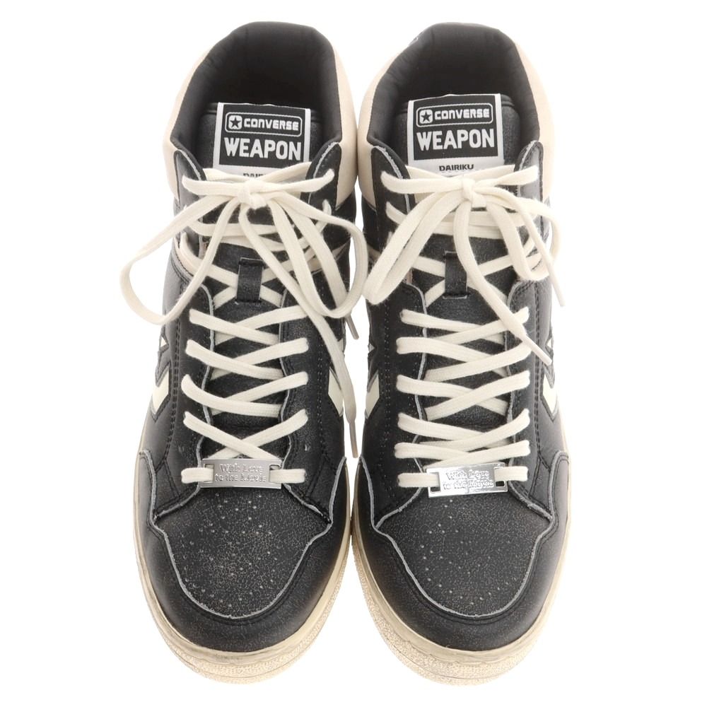 中古】ダイリク DAIRIKU × CONVERSE Weapon Hi スニーカー ブラック