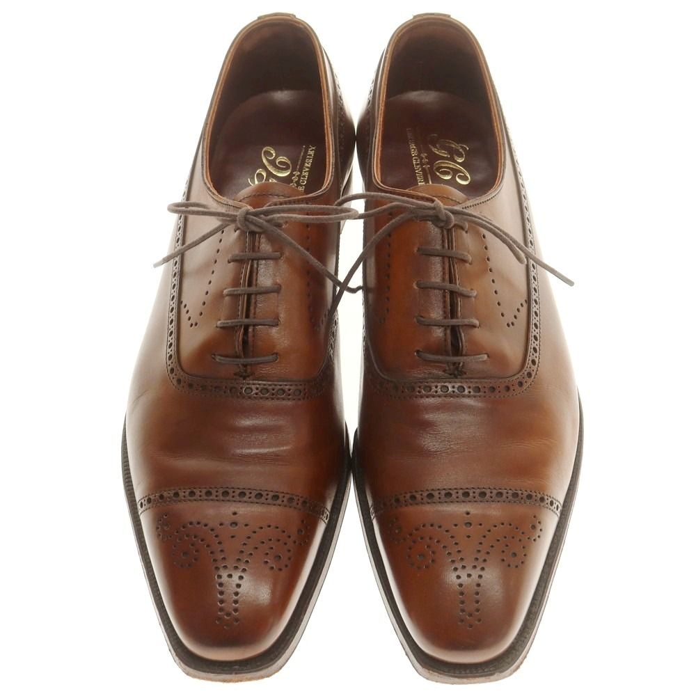 ジョージ クレバリー GEORGE EDWARD セミブローグ ドレスシューズ ブラウン サイズ8 1|2 E メンズ