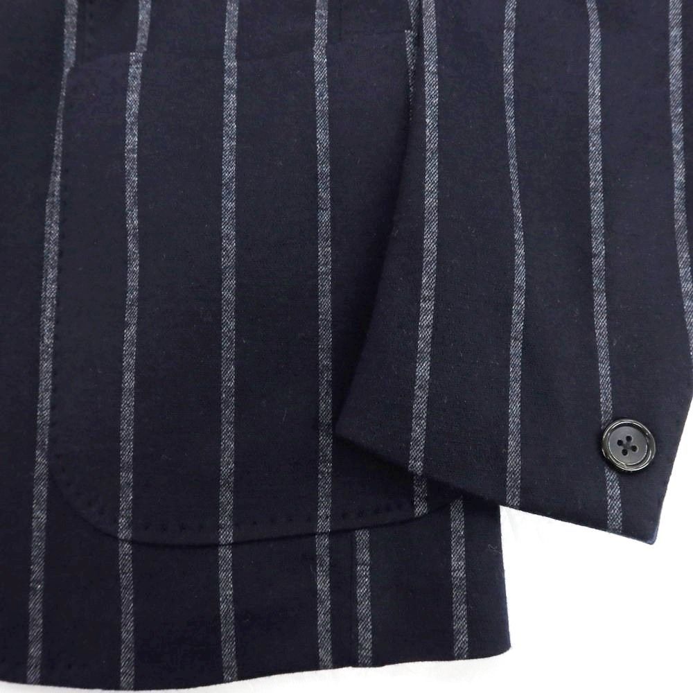  リングヂャケット RING JACKET ウールコットン ストライプ 3 B テーラードジャケット ネイビーxグレー サイズ46 メンズ テーラードジャケット ジャケット アウター