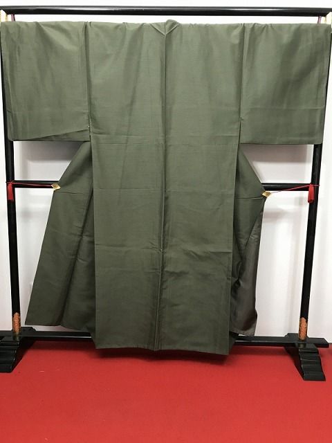 2 Lサイズ 色無地 男物 化繊 グリーン