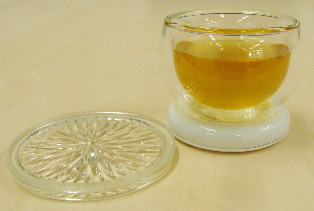 ティーシリーズ SNOWTOP 菊花柄 ダブルウォールマグ グラス ホワイト 耐熱ガラス 407 A-W iwaki イワキ