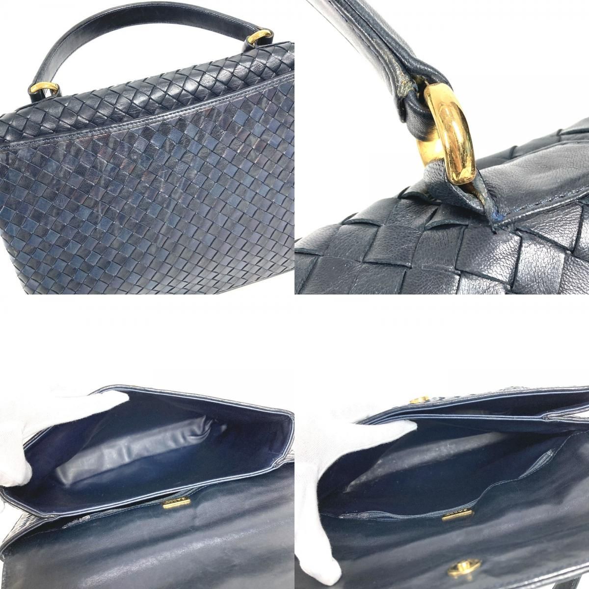BALLY バリー ハンドバッグ Bロゴ キルティング レザー ダークネイビー 