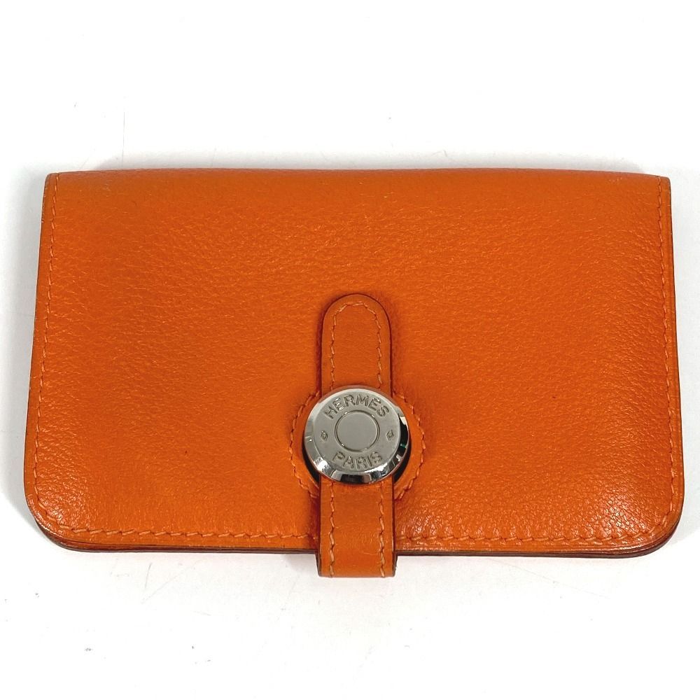 HERMES エルメス カードケース ドゴン ロゴ レザー オレンジ - メルカリ