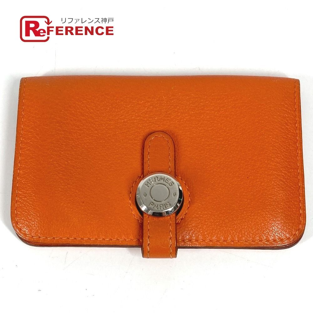 HERMES エルメス カードケース ドゴン ロゴ レザー オレンジ - メルカリ