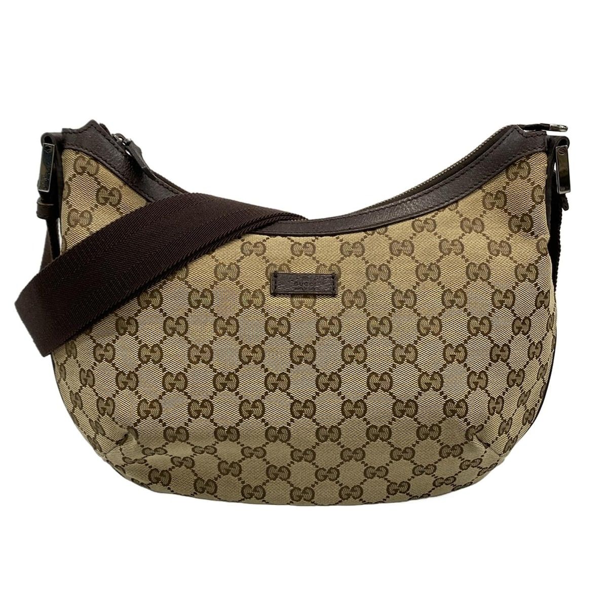 GUCCI(グッチ) ショルダーバッグ GG柄 181092 ダークブラウン×ベージュ