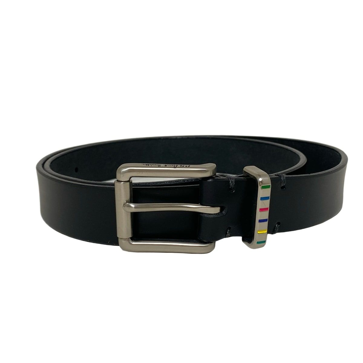L2✨ポールスミス✨ベルト✨現行モデル✨ロゴ✨スクエア✨レザーベルト✨黒✨未使 PaulSmith(ポールスミス) ベルト L2 - 黒×シルバー×マルチ PS レザー