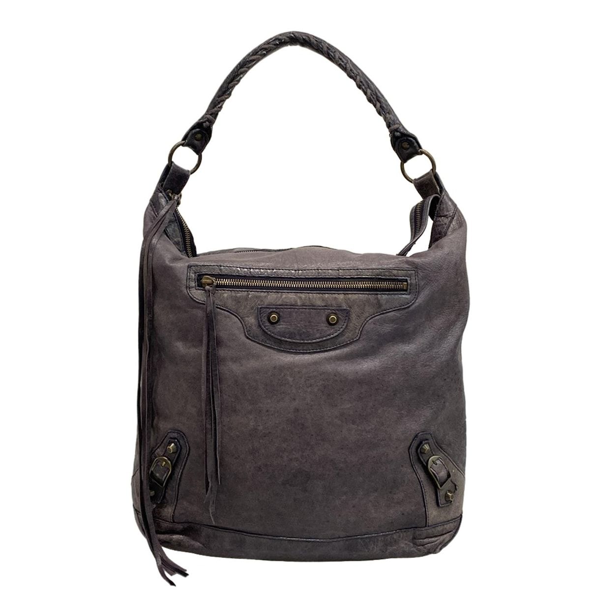 バレンシアガ ショルダーバッグ ザ デイ 140442 パープル レザー