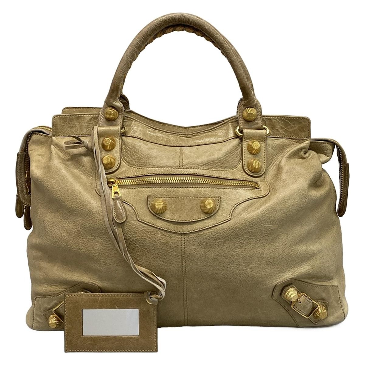 バレンシアガ ハンドバッグ ザ ジャイアント ブリーフ 186184 ベージュ レザー