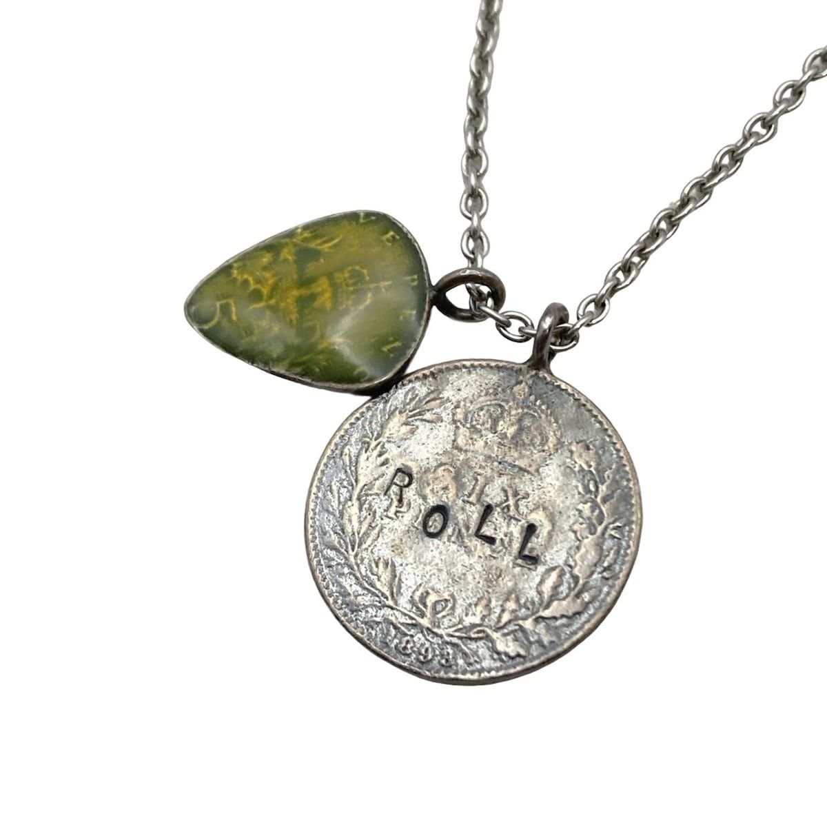 PaulSmith(ポールスミス) ネックレス - シルバー×パープル×グリーン コイントップ