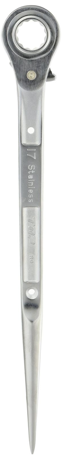 TOP ステンレス ラチェットレンチ 17 x 19㎜ 直シノ 鍛造品 鳶道具 SRM-17 19 燕三条 日本製
