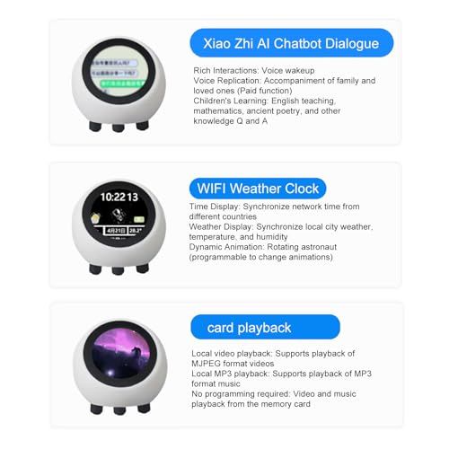 Acogedor DeepSeek AI 5 0 WiFi 時計 ビデオ 音楽 ファミリーエンターテイメント用の 1 28 インチ画面を備えたスマート デスクロボットコンパニオン 彡