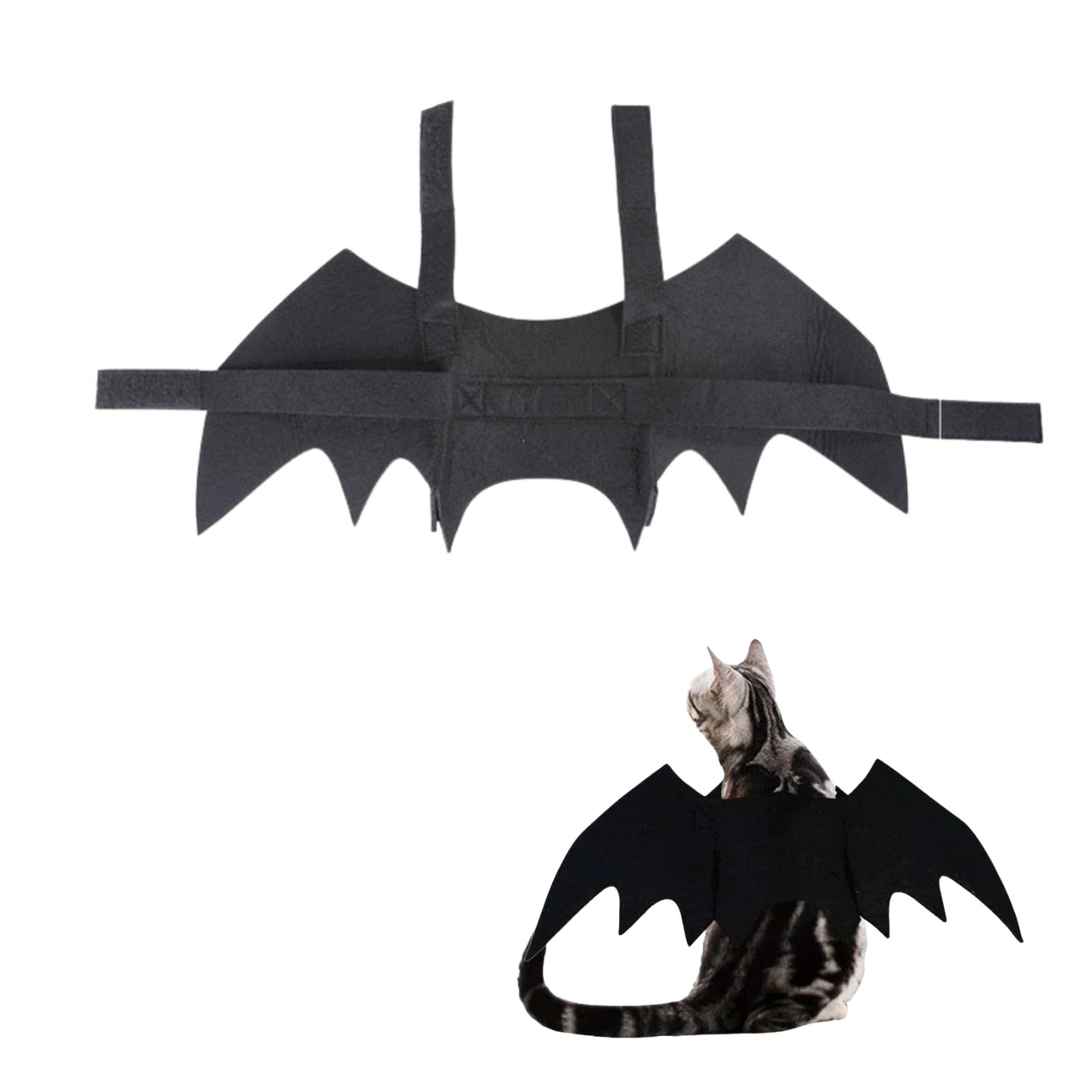 ペット仮装 ペットコスプレ 猫 犬用 コウモリ 翼 コスチューム かわいい かっこういい 猫|小型犬 仮装 変身グッズ 変装 ペット飾り おしゃれ 写真 黒 S