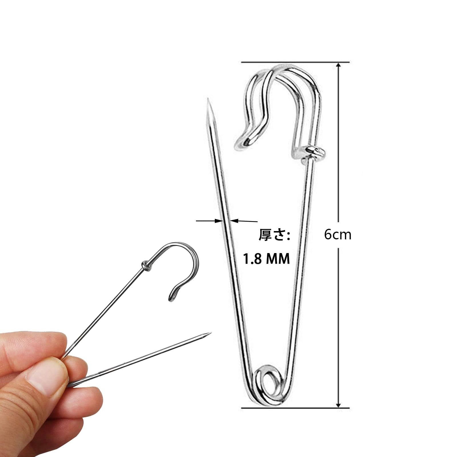 キルト カブトピン 特大 安全ピン 入り 70 mm ロック 大きい安全ピ ン ロック針 オフィスの安全ピ 帽子 ストール マフラー ピン 耐久性 使いやすい DIY 手工芸用品 アクセサリーパーツ