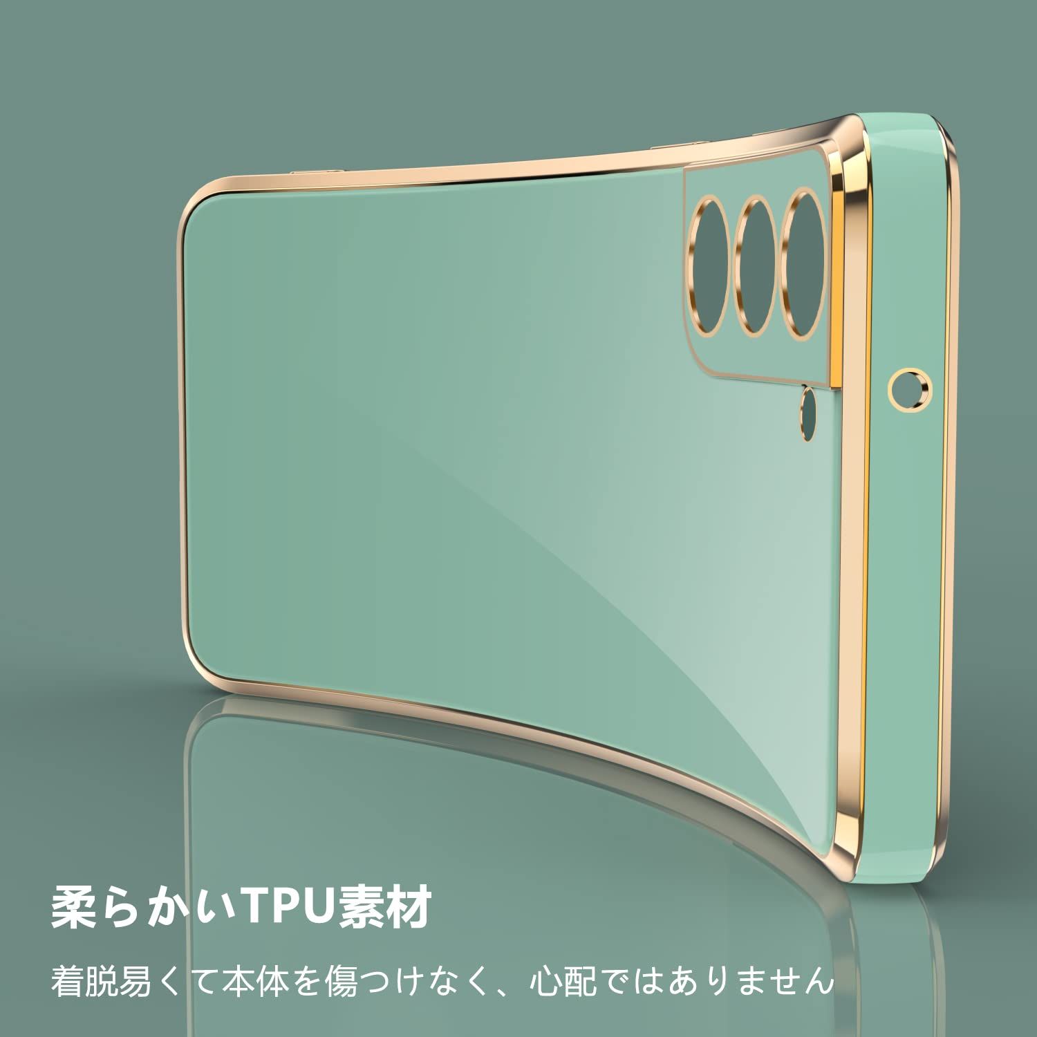 Xiaomi Redmi Note 9 T 用 ケース クリア 耐衝撃 TPU レンズ保護 ソフトケース 透明 メッキ加工 ワイヤレス充電 シャオミ 5 G カバー ラップホール付き 薄型 軽量 メッキ枠 グリーン|ゴ