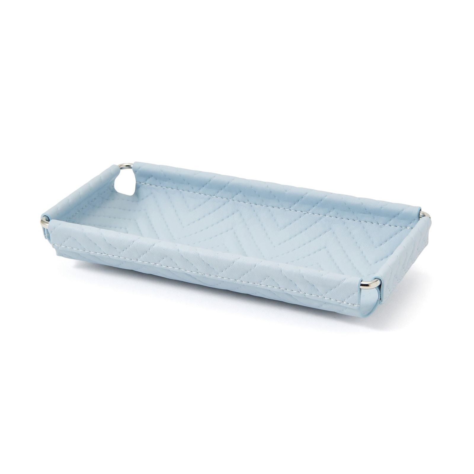 Francfranc フランフラン キルティング トレイ L ブルー モデル 小物入れ アクセサリー収納