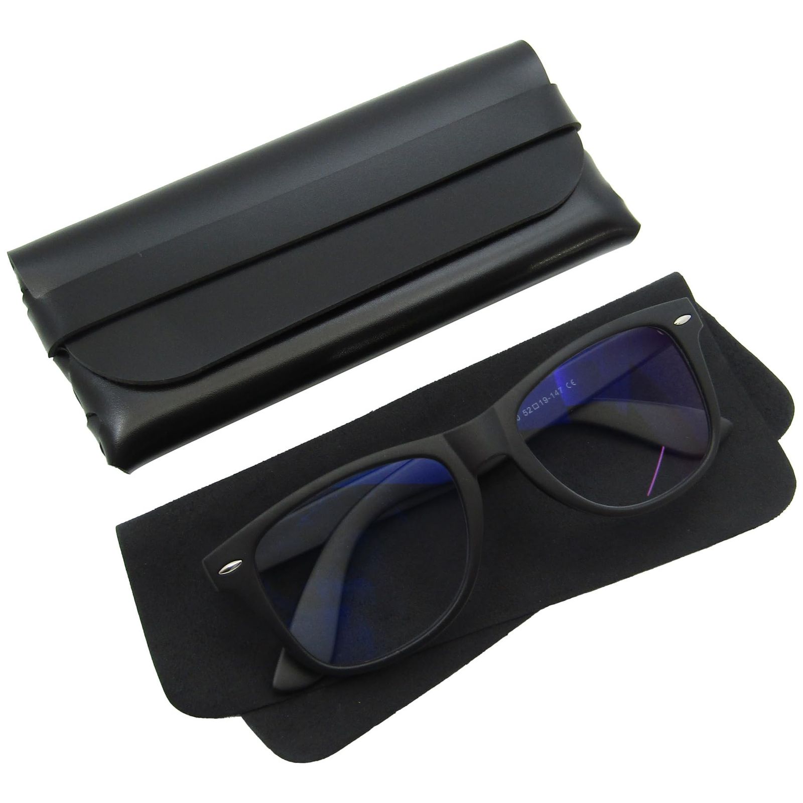 KKD 大きい 眼鏡型 ルーペ 拡大鏡 メガネ ブルーライトカット 倍率 1.3倍 1.6倍 1.8倍 マットブラック 倍率1.3倍