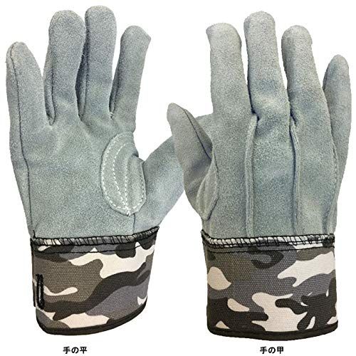 ユニワールド フックホール袖帆布牛床革 背縫い Mサイズ 革手袋 作業手袋 KS 485