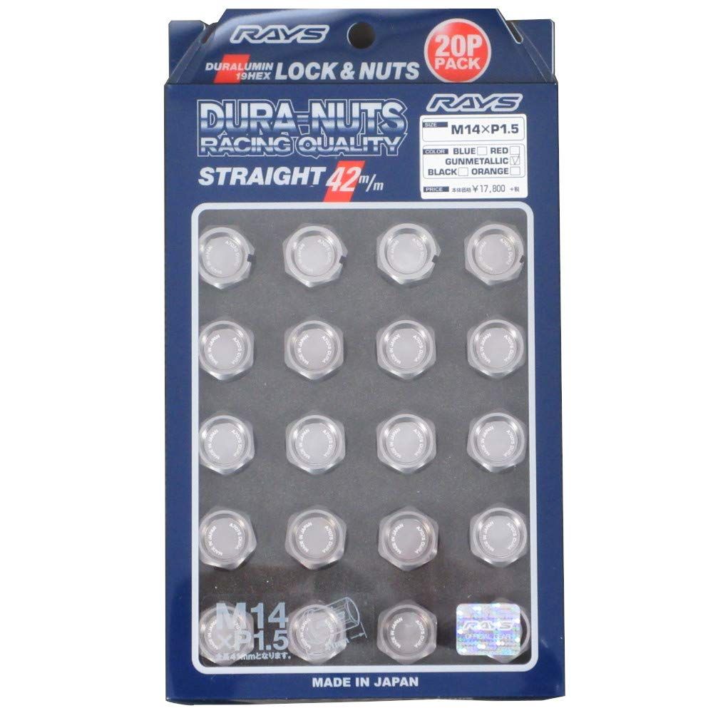 RAYS レイズ ジュラルミンロック-ナットセット L 42 5 H用 M .5 ガンメタリックアルマイト 19 HEX セット
