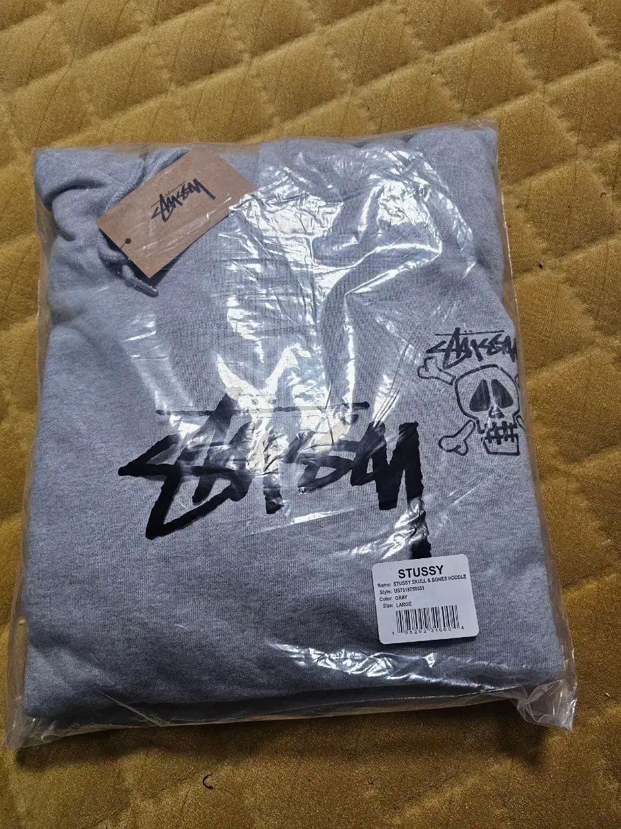 STUSSY スカル アンド ボーン フーディー グレー L